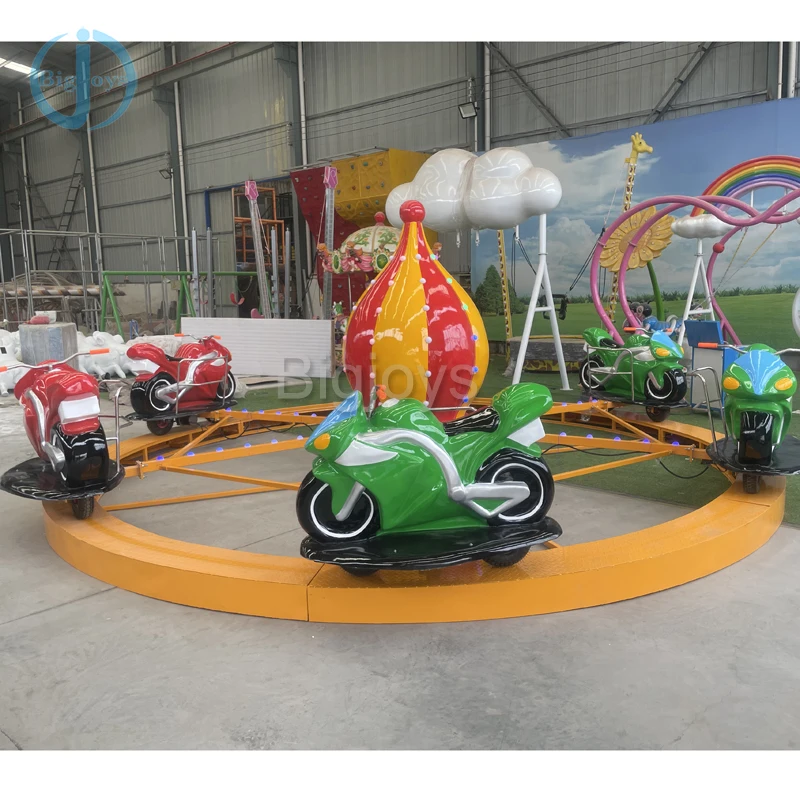 Children amusement park ride track electric motor race rides motorcycle for sale