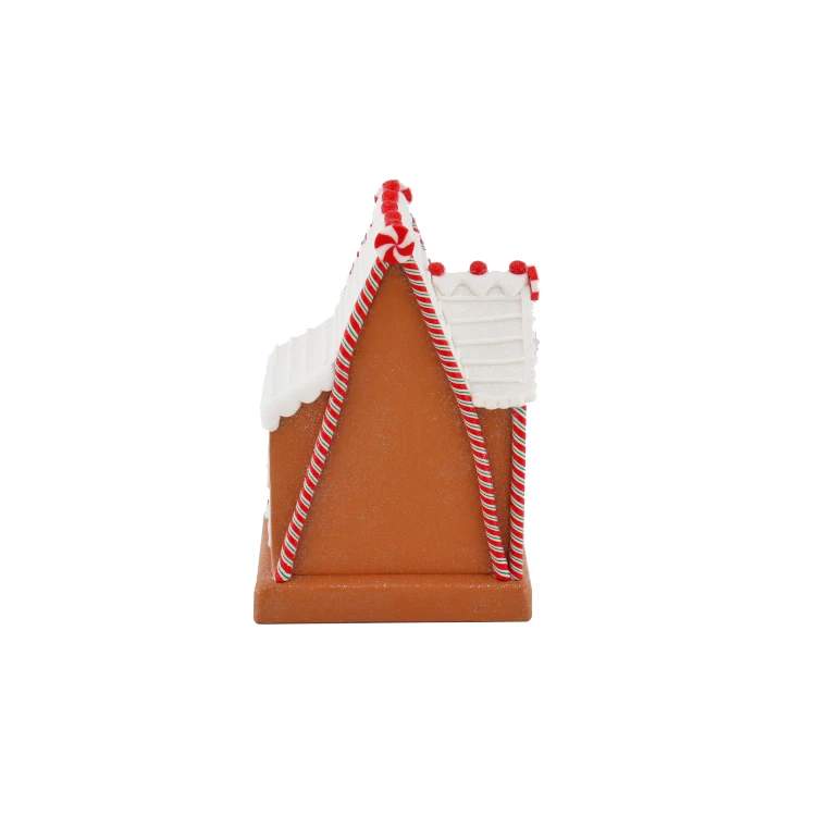 Custom Multicolour Battery-Operated Candy LED Gingerbread House Tabletop Decorations Christmas Ornaments