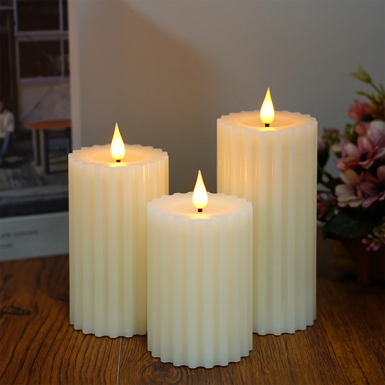 led flameless candle Solid wax Christmas candle Church prayer candle wedding