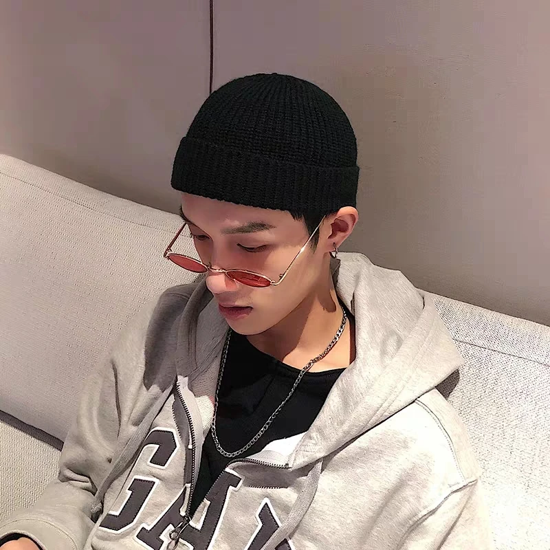 Custom jacquard Skull Fleece Ski Cap Embroidery Skully Wool Slouchy Warm Beanie Custom Winter Hat