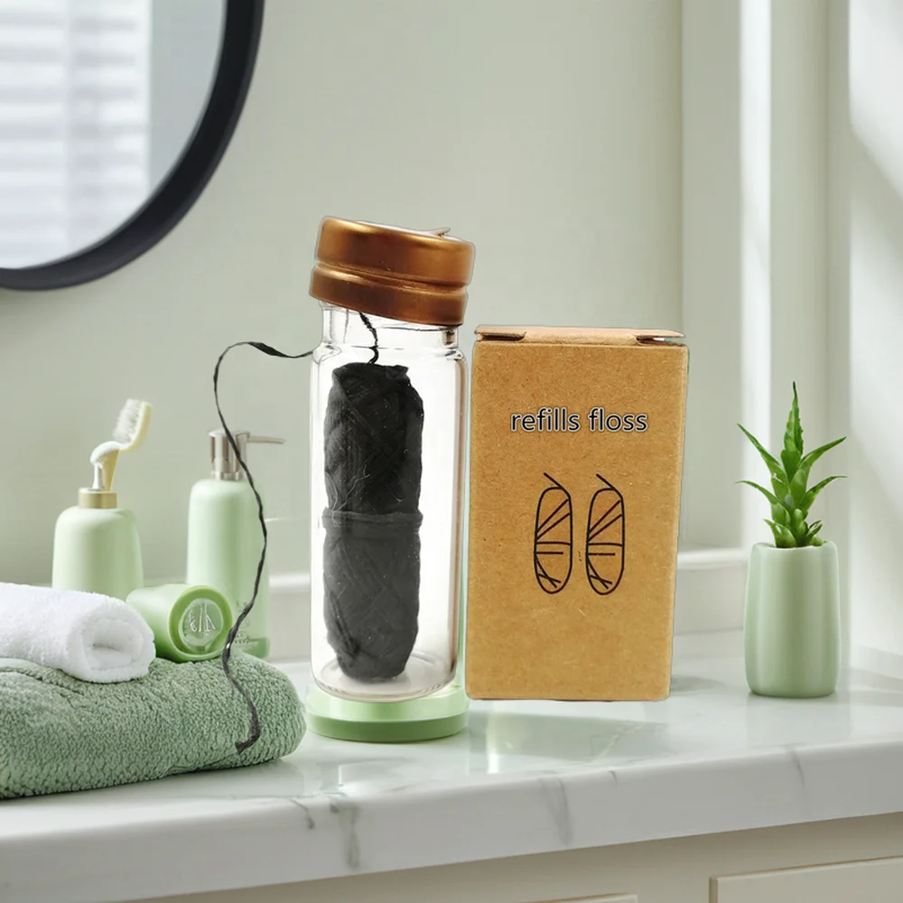 High Quality Bamboo Charcoal Dental Flosser 30M Eco-Friendly Oral Care Products Wholesale Factory Supply