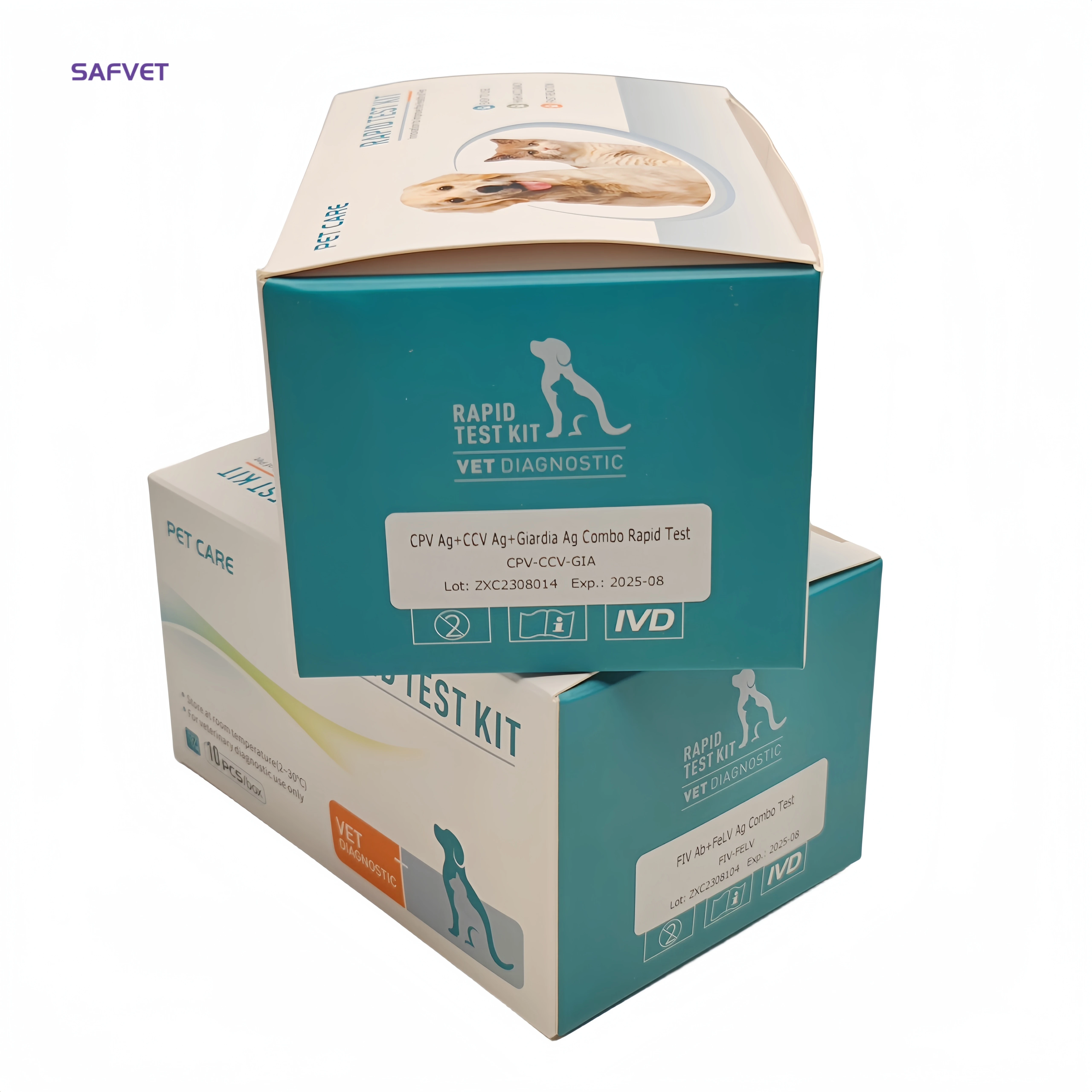 Набор для быстрого тестирования собак Veterinaria CPV CCV GIA Giardia домашних животных