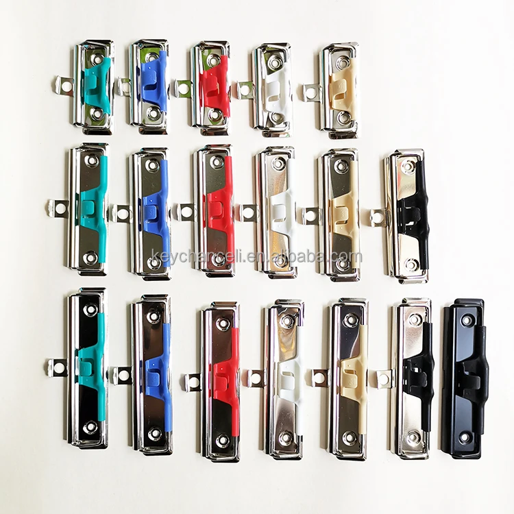 100mm silver low profile clip metal clipboard clip combined spring loop and rubber cover doctor pen holder