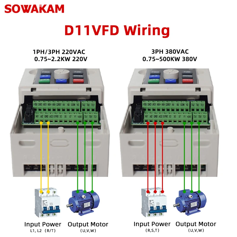 SOWAKAM Frequency Inverter high performance 7.5 kw 380 440v frequency inverter 50hz 60hz for solar panel