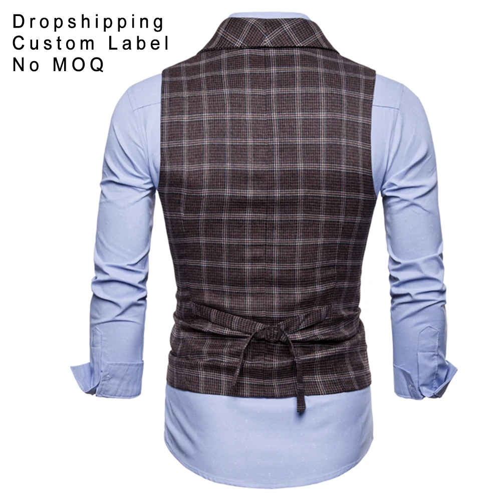 
Latest Waistcoat Design for Men Customised Mens Waistcoat Polyester Cotton COLLARLESS Breathable Anti-shrink OEM Service Plaid 