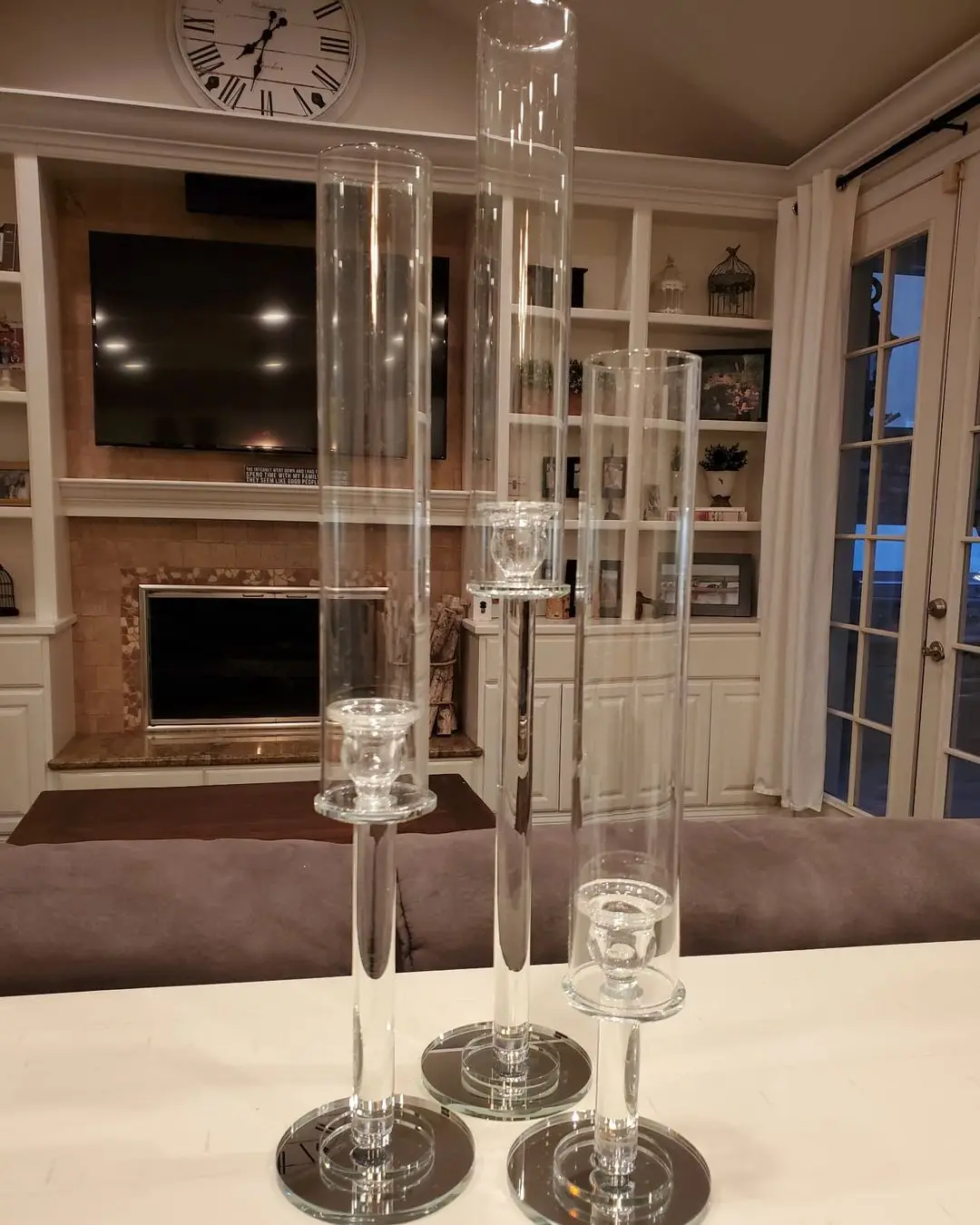 tall new wedding centerpiece glass tubes crystal candle holders for weddings (62512675533)