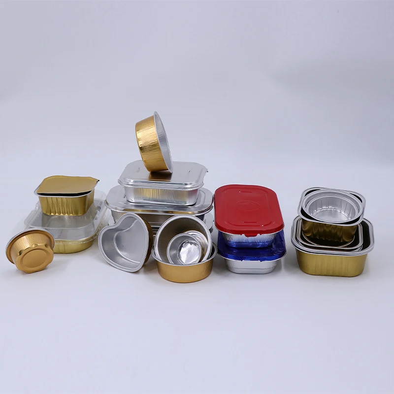 Customized Eco-Friendly Reusable Portable Foil Lunch Boxes Aluminum Foil Containers