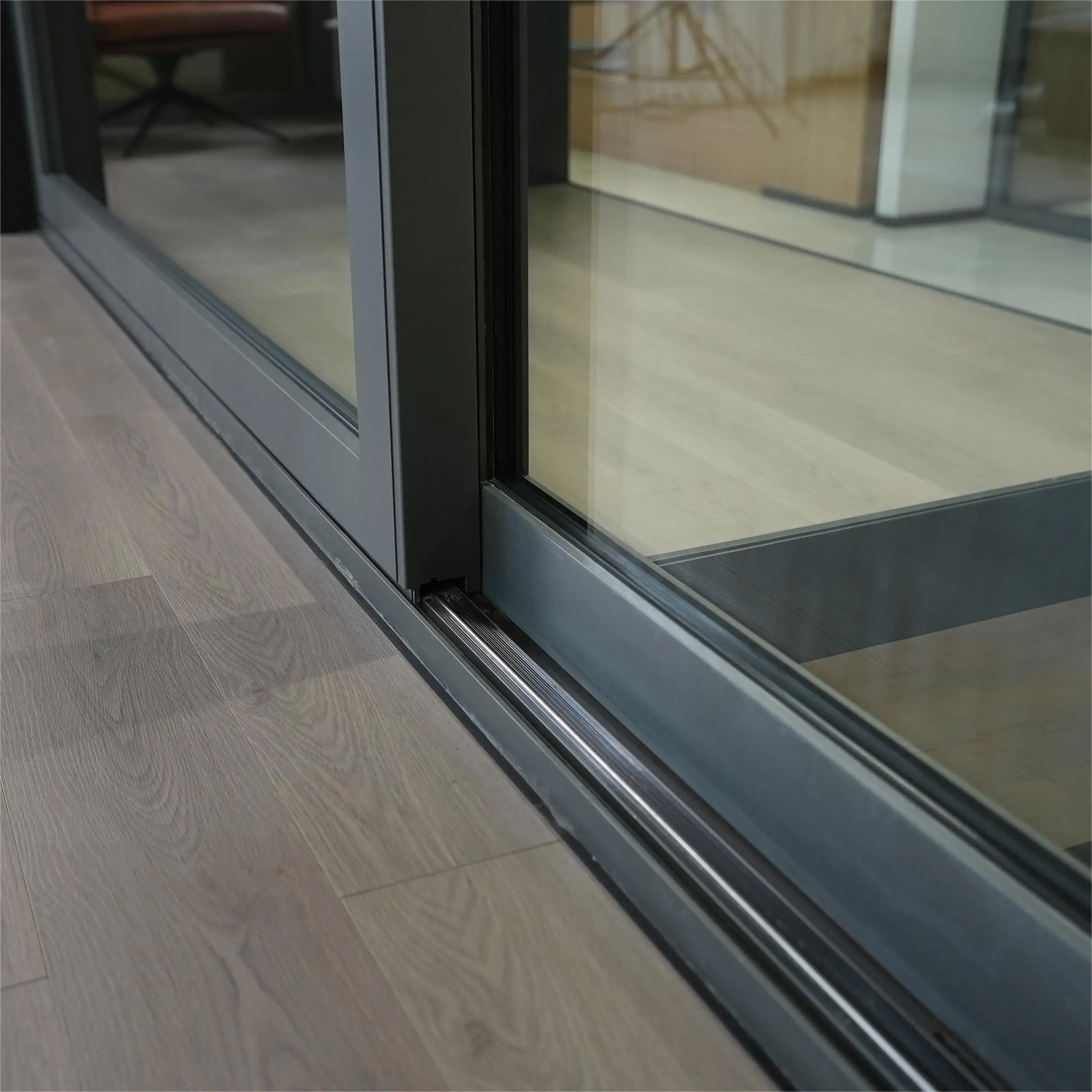 High-end Customization Sliding Door Modern Interior Aluminum Glass Wall Mount Invisible Sliding Door Lock Terrace Hardware