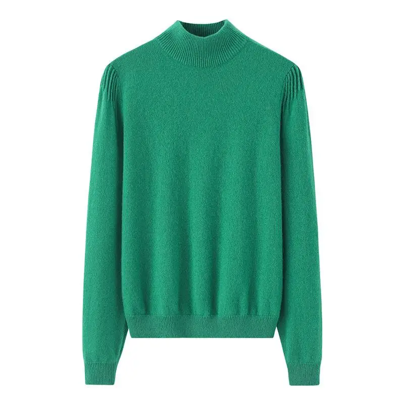 Custom manufacturers women turtle neck sweater knit long sleeve ladies 100% cashmere sweater