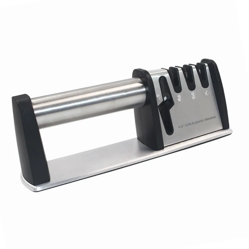 Portable 4 Stage Manual Kitchen Knife Scissors Sharpener Tungsten Diamond Ceramic Knife Sharpener