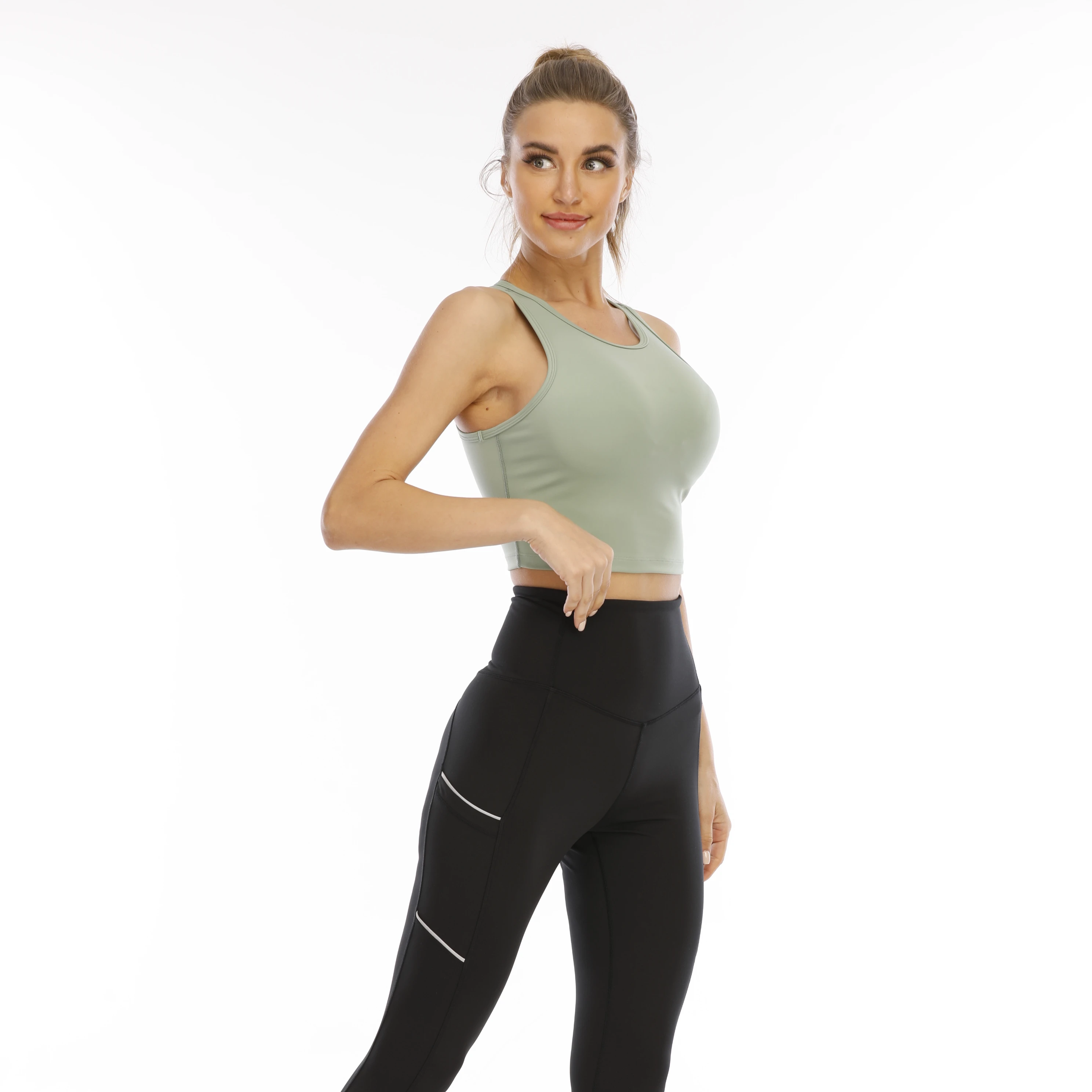 
Jiadi Custom Fitness Sports Cropped Short Sleeve Crop Tops Plain Ladies 