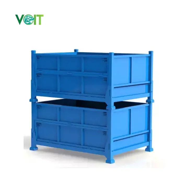 Powder Coated Stackable Metal Stacking Containers For Construction