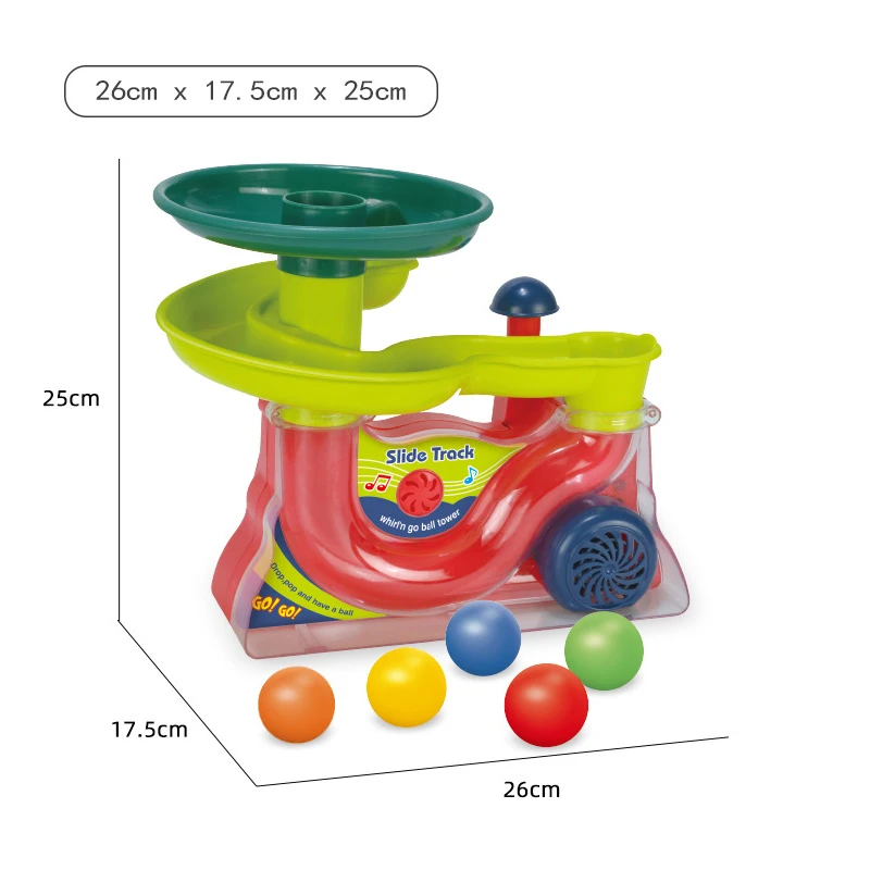 Baby Puzzle Track Turn Around Track Rolling Ball Mental Sliding Ball Tower Education Assembling Toy Gift Stacking Toy for Kids