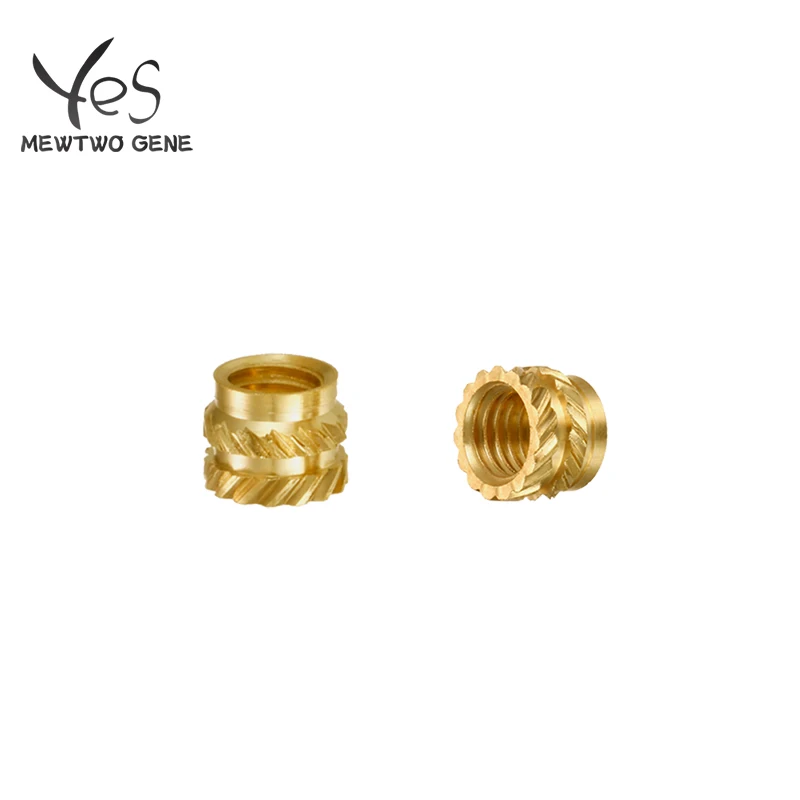 M3*5*4 Brass Hot Melt Inset Nuts Heating Molding Copper Thread 3D Printer Parts SL-type Double Twill Knurled Injection Brass Nut