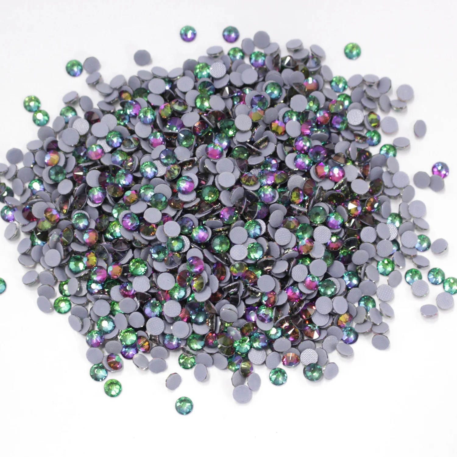 Wholesale high quality hot fix multiple colors and sizes 16 facets crystal rhinestones for nail art shoes garment bags accessory