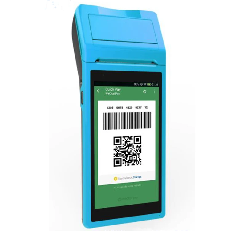 5.5 inch capacitive touch mini pc windows and android handheld POS system thermal printer scanner NFC 3G cheap price android POS