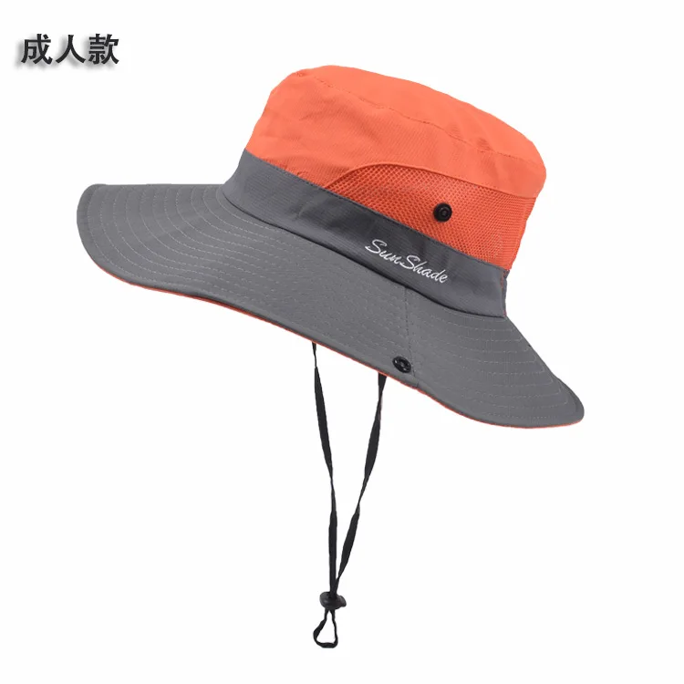 Wholesale parents and kids set sunhat Outdoor Running Visor Sun Hats Summer Sunhat Women Travel Raffia Empty Top Straw Hats
