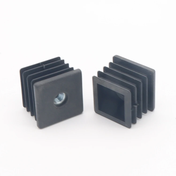 30*30  40*40 M6 M8 pipe end cap plastic square end thread cap with screw
