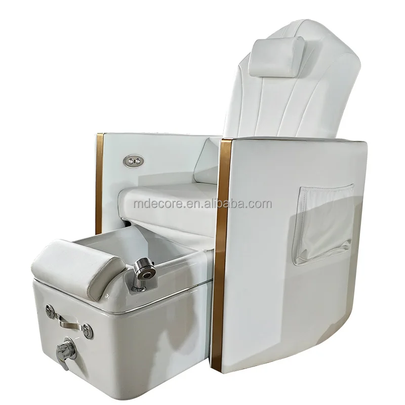 Modern Pipeless White Spa Pedicure Chair Nail Salon Furniture without Plumbing Massage Spa Pedicure Chairs