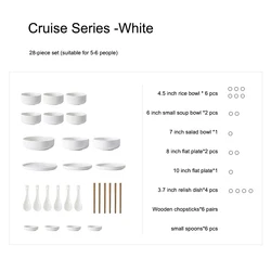 Western Style Nordic White Dinnerware Luxury Porcelain Dinner Set Vajilla De Ceramic  Nordic Ceramic Tableware