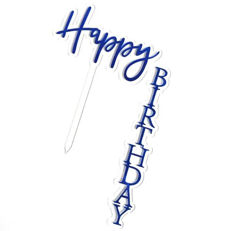 
13 Color Choice Birthday Cake Decoration Happy Birthday Acrylic Right Angle Shaped Cake Topper In China Cheap Price 