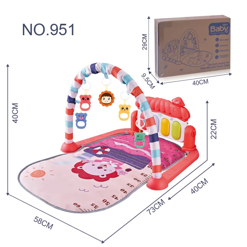 Wholesale Musical Piano Play Mat Game Colorful Kick N Play Piano Infant Activity Carpet Gym Baby PlayMat