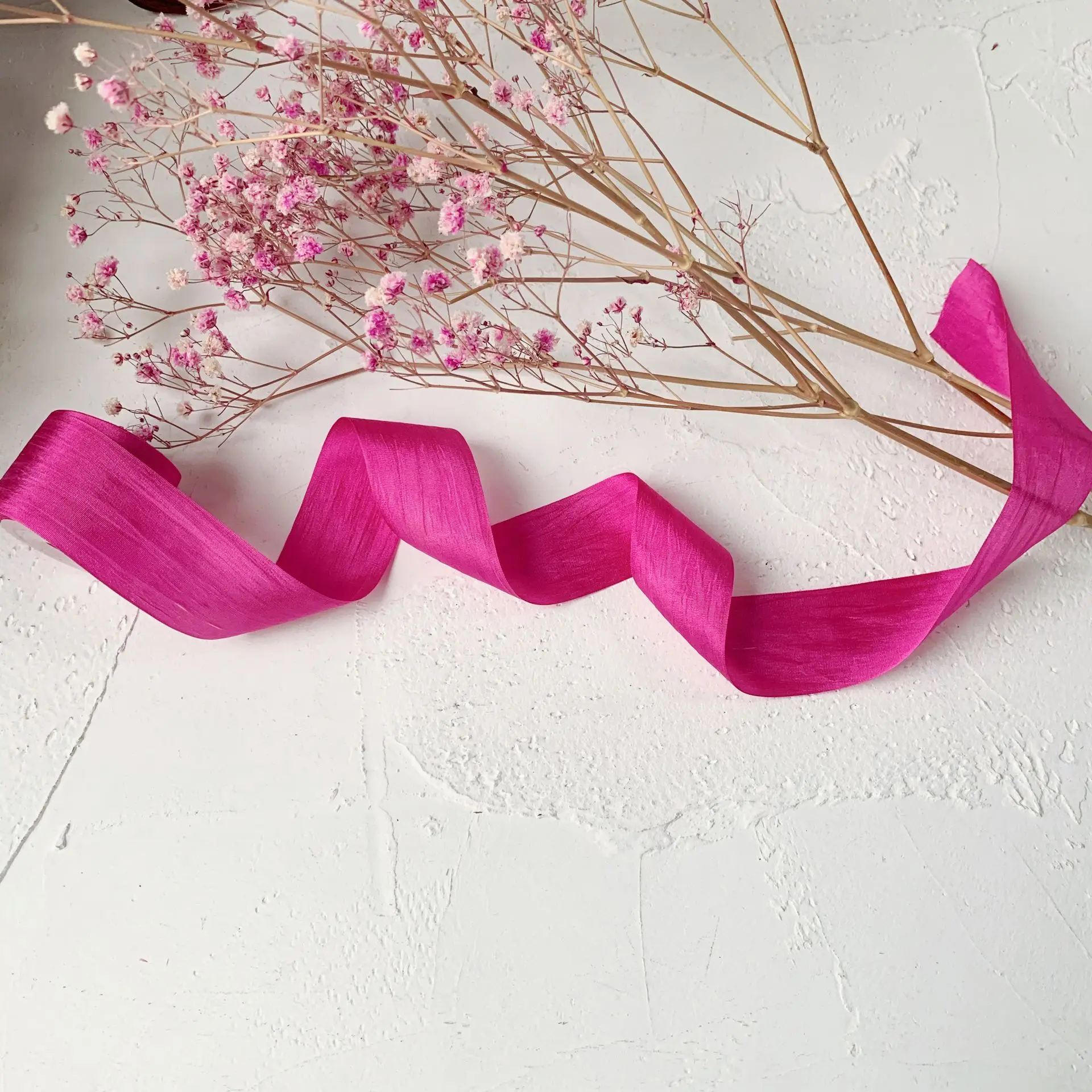 
32mm solid and variegated color 100% Real Pure Silk Ribbon Thin Taffeta Silk Embroidery Ribbon Handcraft,Double Face DIY ribbon 