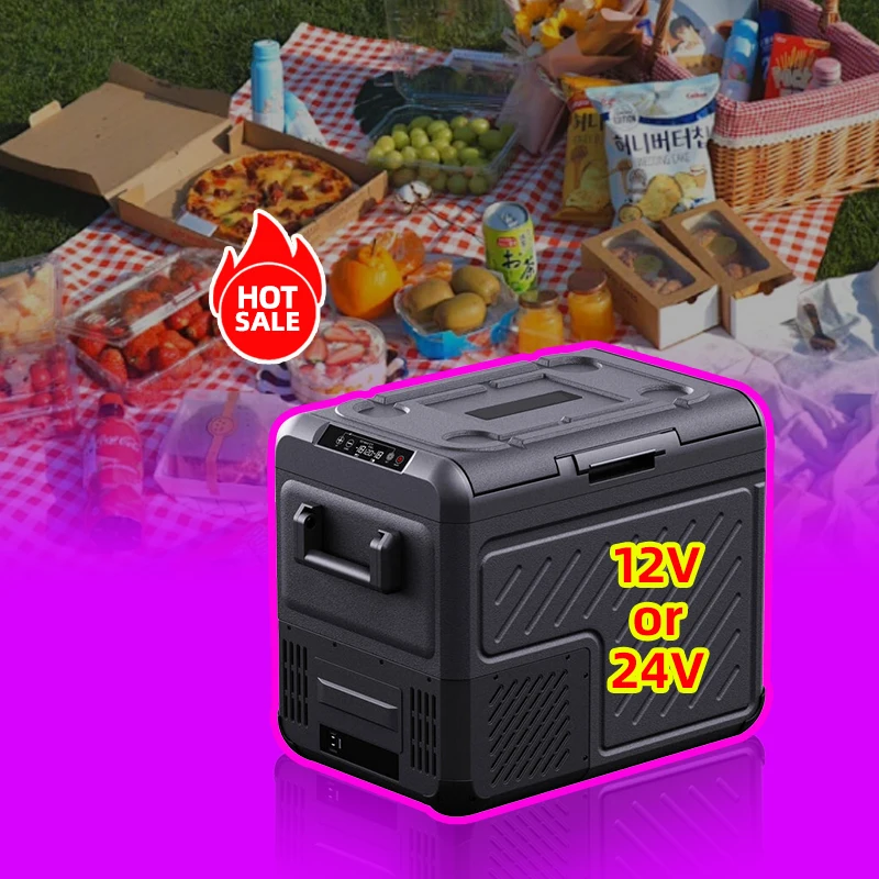 Factory direct sale AC/DC car fridge 12v mini car fridge portable compressor car fridge freezer for brand quality 2024 original