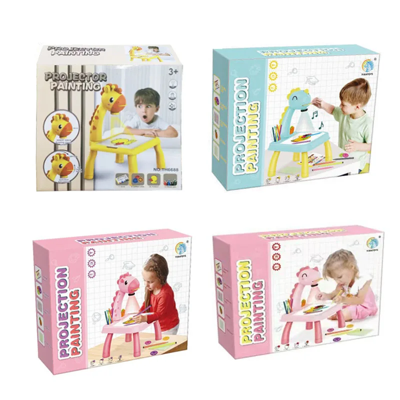 Small Desk Paint Tool Mini Led Projector Art Drawing Board Kids Painting and Learning Projector Table for Children