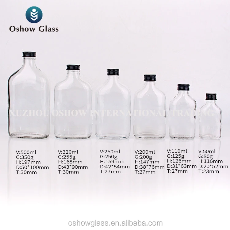 wholesale Matte Black glass bottle 100ml 200ml 250ml Flat Flask Liquor Vodka Glass Wine Bottle with Lid customization