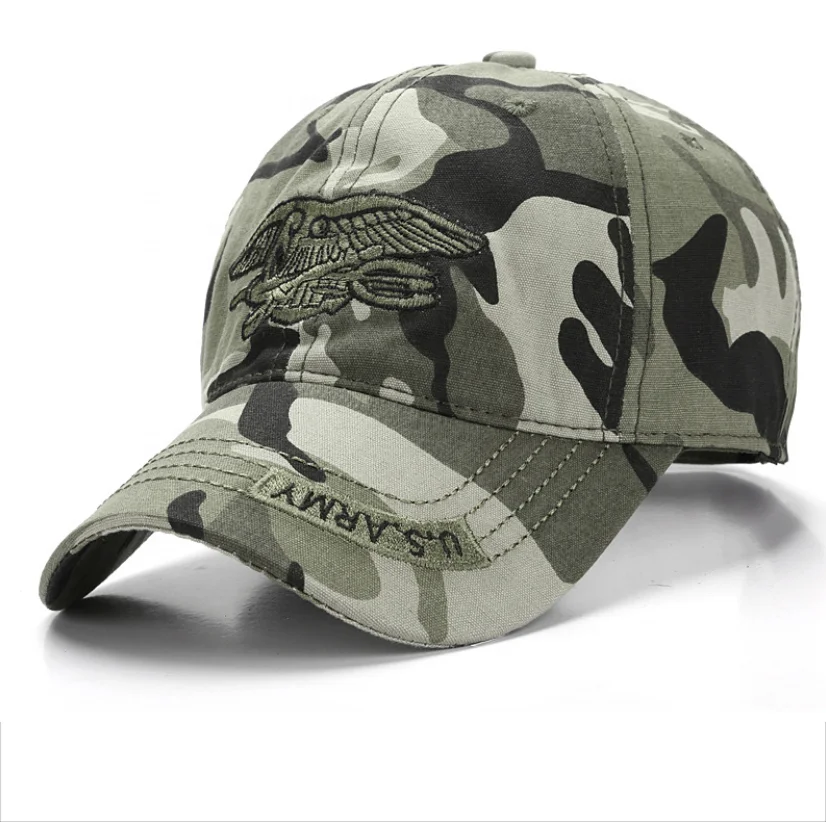 
Custom USA Flag Camouflage Tactical Baseball Cap Army Embroidery Cotton Hat 