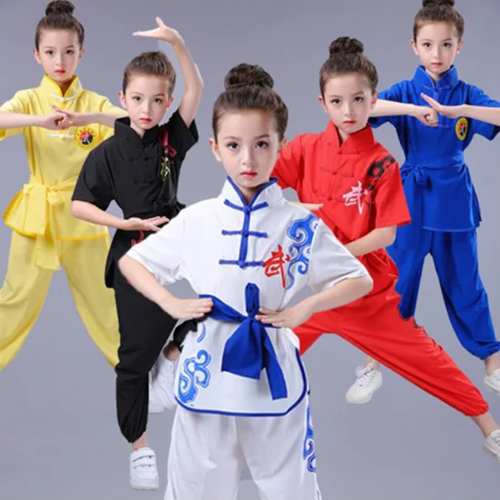 Kids Student Kung Fu Uniforms Training Martial Arts Wear for Boys Girls
