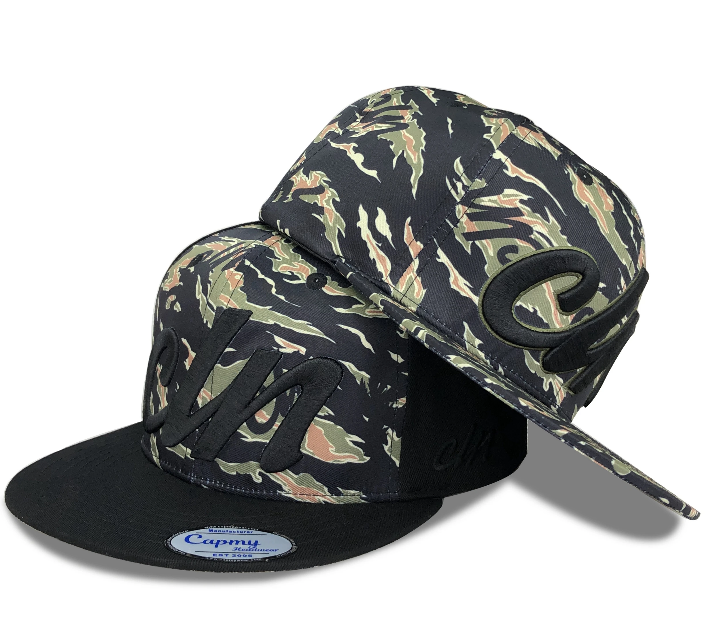 Customize Outdoor Camouflage Sports Cap Fitness Camo Snapback Hat Hunting Tree Camo Tactical Hunter Jungle Black Camo Cap