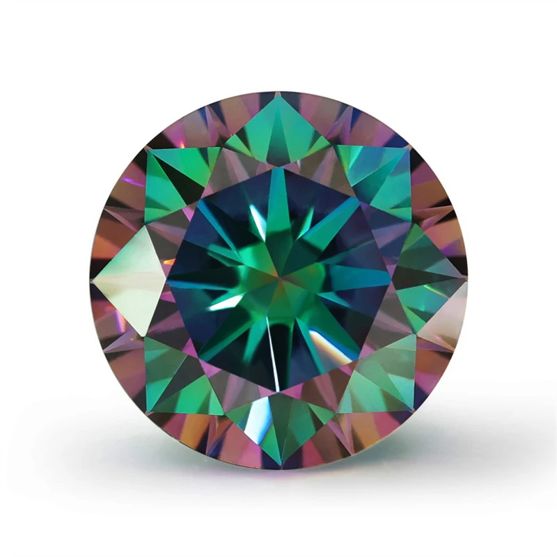 Colorful Rainbow Loose Moissanite Diamond Stones 1ct 6.5mm Round Brilliant Cut Synthetic Moissanite Gemstone