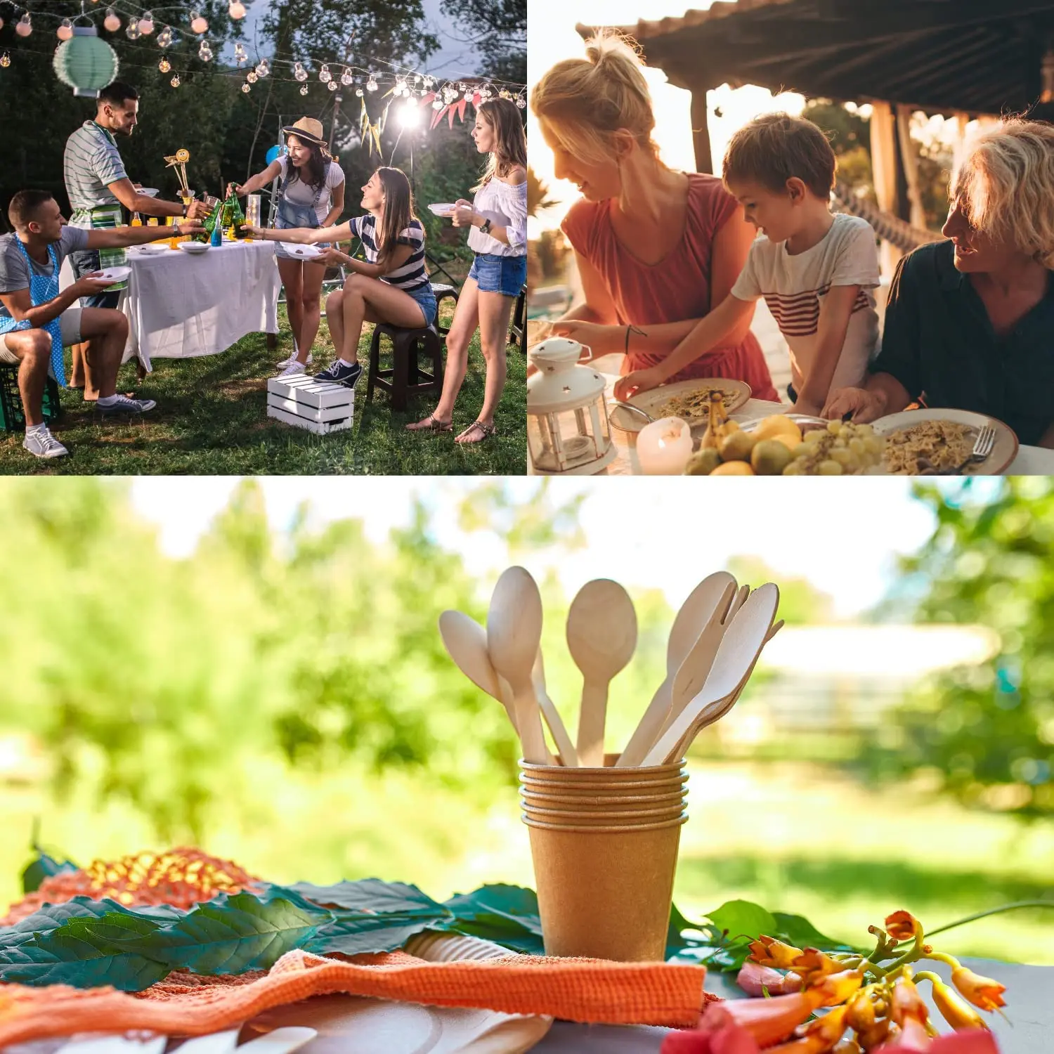 Biodegradable Bulk Birch Wood Spoon / Forks / Knives Disposable Wooden Cutlery Set