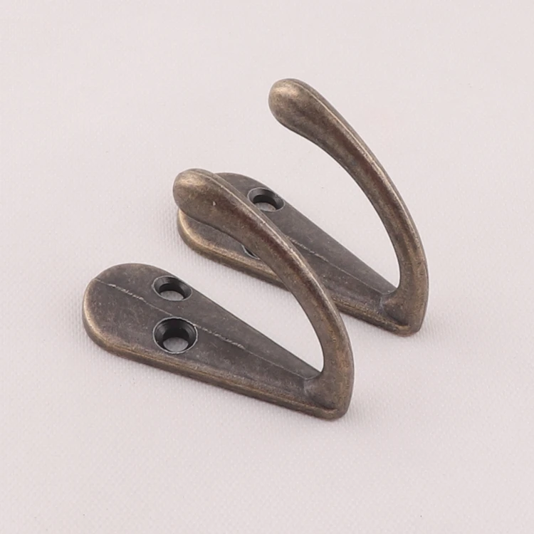 factory supply retro cheap metal antique brass wall mounted coat hanger hook