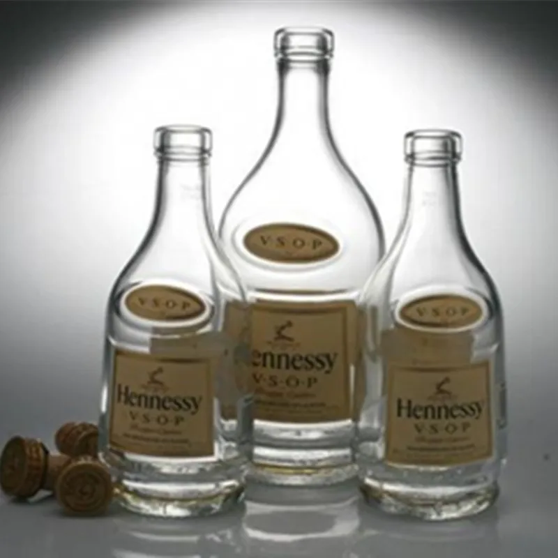 Fancy premium Unique Shaped Wine Glass Bottle with Cap 750ml glass liquor bottles wholesale