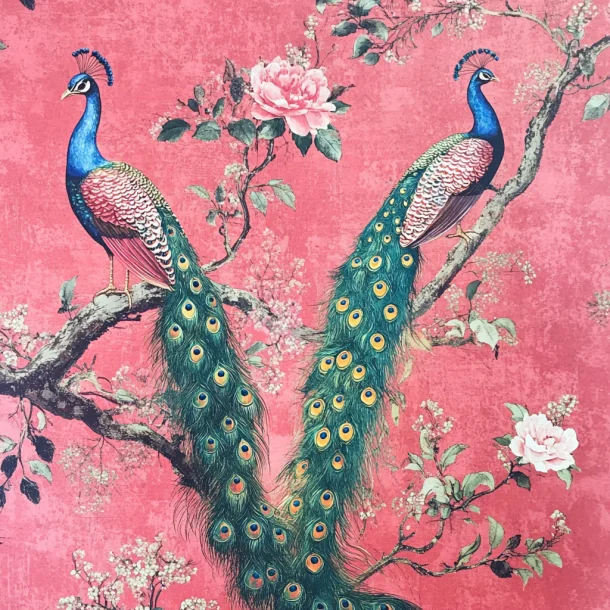 Pink Wallpaper Wholesale Cheap Price Peacock Living Room Bedroom Decor Wall Textile