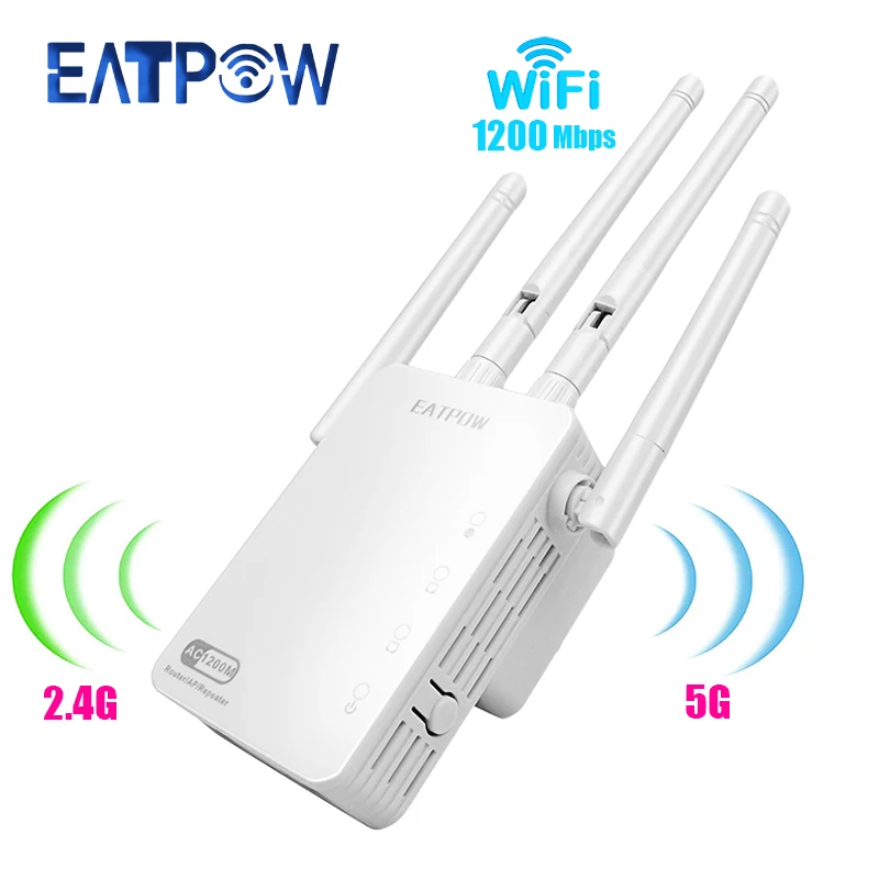 EATPOW 1200mbps range extender wifi repeater Dual band 1200mbps wifi range extender repeater 4 * external Antenna  wifi repeater