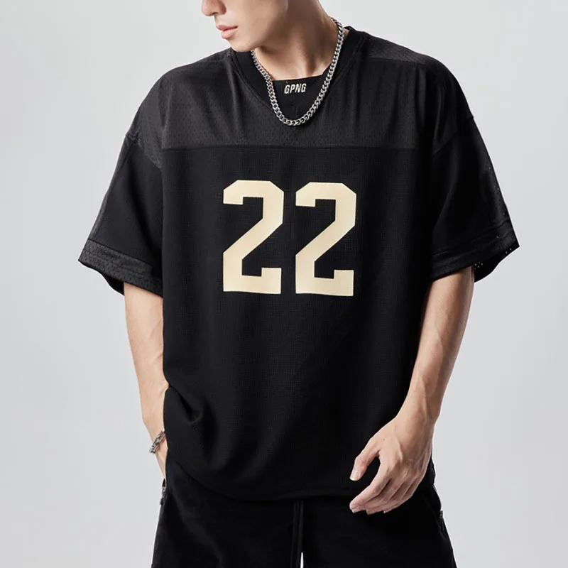 Custom printed mesh shirts for men oversized mesh jersey t shirts loose fit quick dry sports shirts for men tshirt