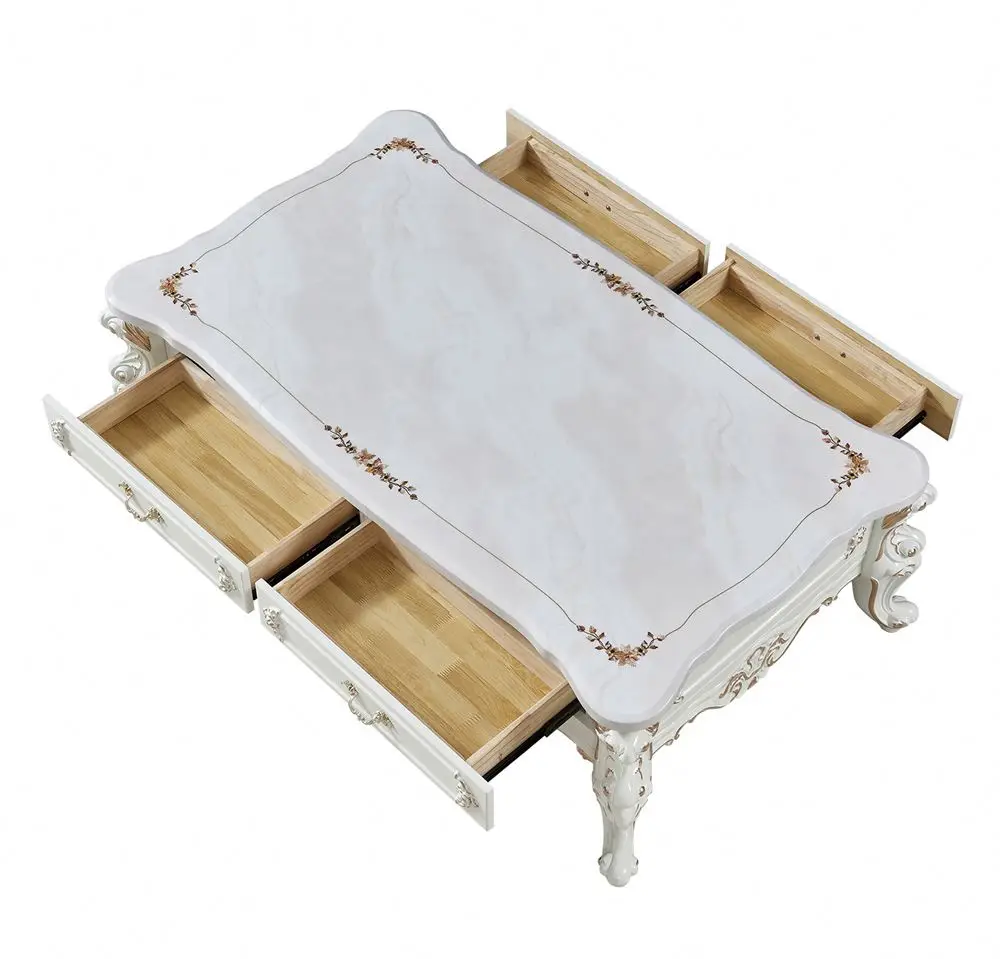 2022 Hot Sale Living Room Furniture Luxury Coffee Table Solid Wood Retro Tea Table