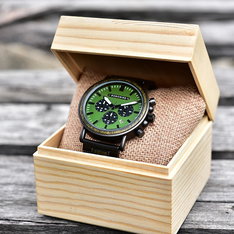 BOBO BIRD popular selling men wooden watches good quality 2021 quartz wrist watches low MOQ custom watch dropshipping