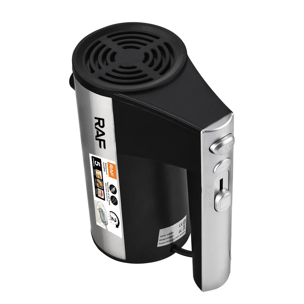 RAF Kitchen Appliance Stainless Steel 450W 5-Speed Operation High Speed Hand Mixer