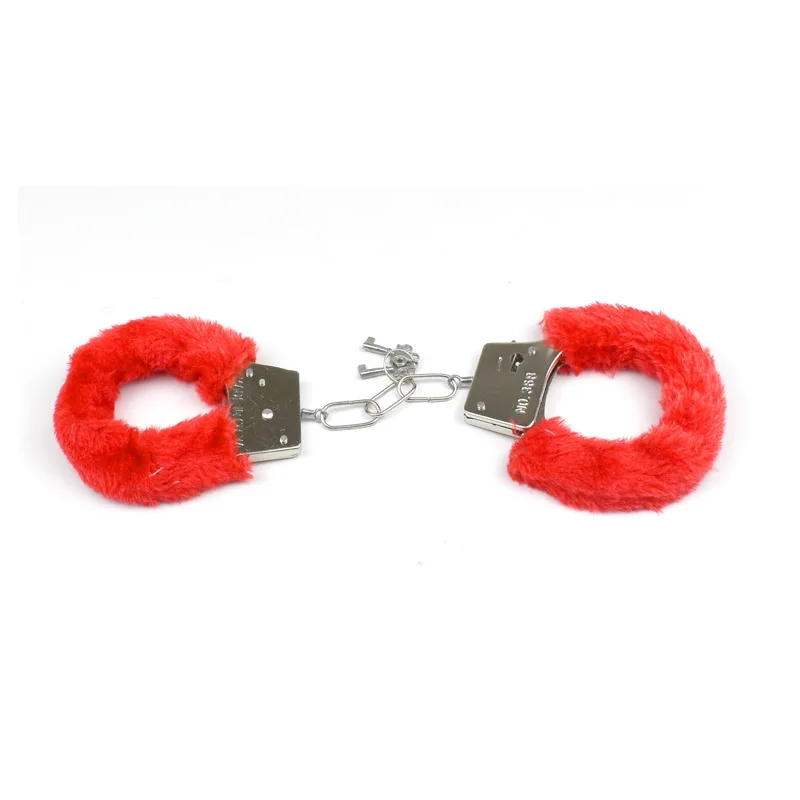 Sex Metal Stainless Steel Fur Bdsm Bondage Restraints Key Buckle SM Role Playing Couples Slave Sex Toy Handcuffs For Kids