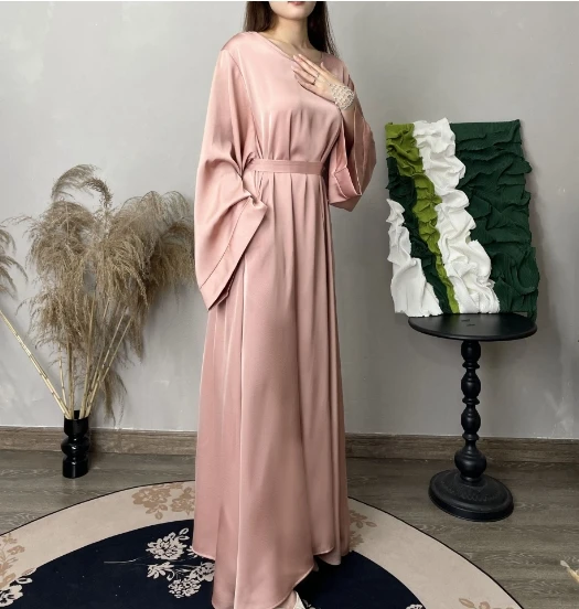 Middle East Turkiye Solid Large Size Multicolor Robe Dress