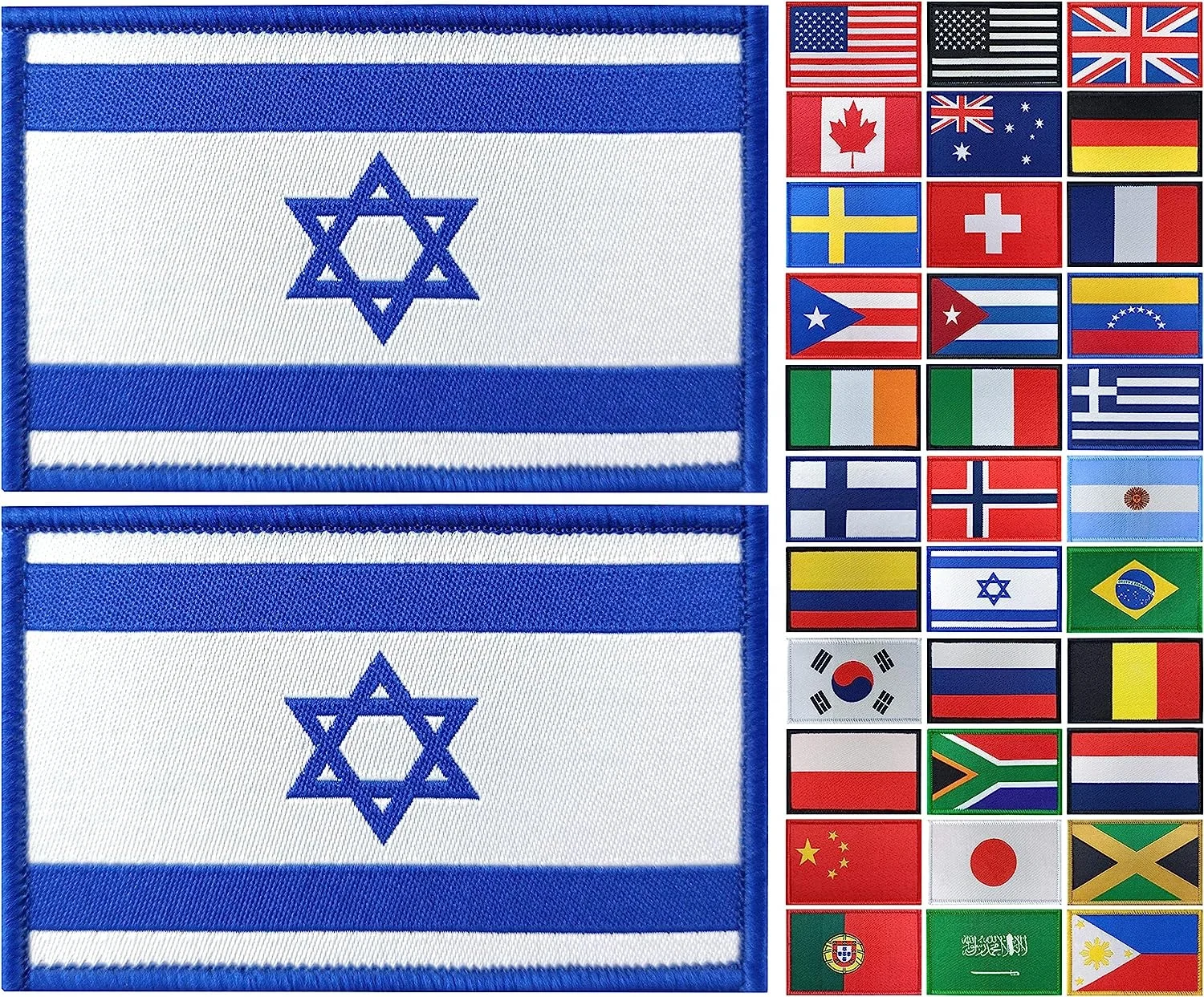 Custom Logo Hook and Loop Embroidery Embroidery Velcroes Patch Tactical Sew on Israel&Palestine Flag Patches