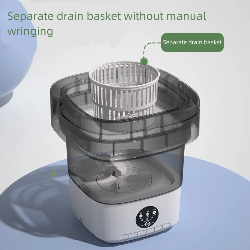 OEM Support 12L Home Use Portable Washing Machine Silicone Electric Mini Washing Machine Folding Mini Washer and Spinner