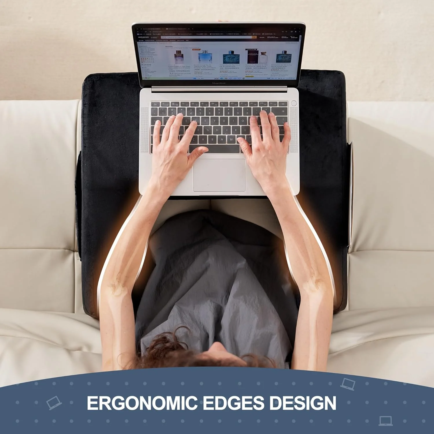 Custom Orthopedic Reading Pillow Arm Rest Pillow Memory foam Lap Desk Gaming Pillow for Reading Gaming Sitting in Bed