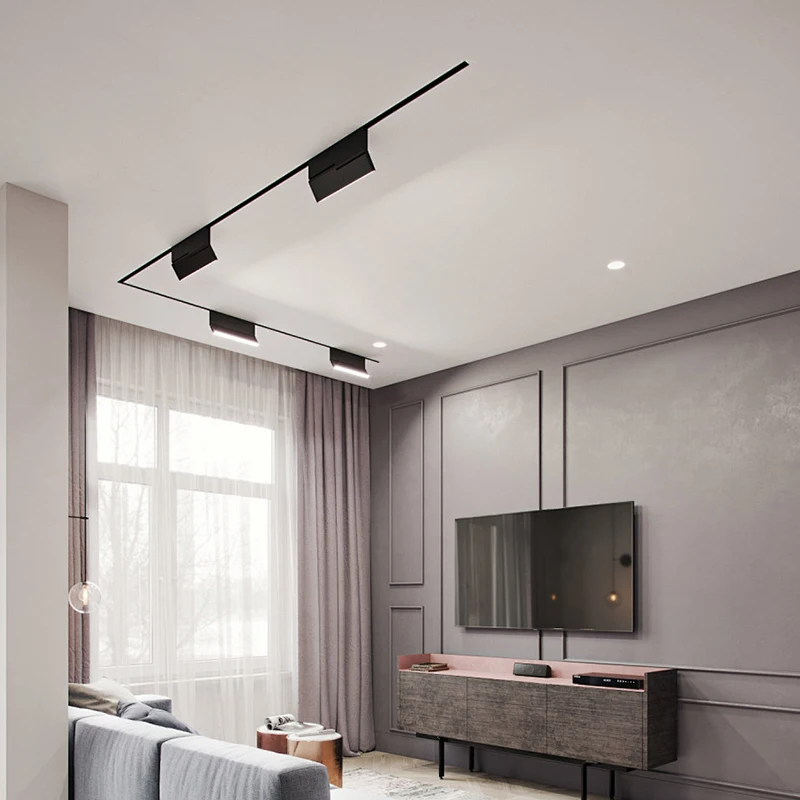 New Design Rotary Fold Floodlight Dc48V  Lamp Surface Rail Indoor Lighting System Smart Tuya Led Magnetic Track Flood Lights 10W