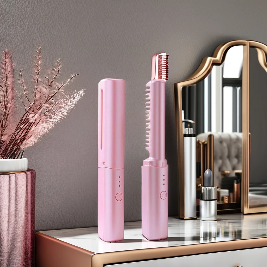 Professional Hair Straighteners Dual-purpose USB Rechargeable Wireless Hair Straighteners Anti-scald Hair Straightener Comb